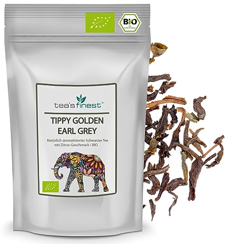 tea`s finest® Schwarzer Tee Tippy Golden Earl Grey - BIO (1000 Gramm) von tea`s finest