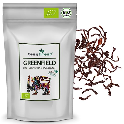 tea`s finest® Schwarzer Tee Ceylon Greenfield OP - BIO (100 Gramm) (500 Gramm) von tea`s finest