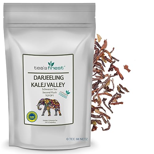 tea`s finest® Schwarzer Tee Darjeeling Kalej Valley TGFOP1 Second Flush (500 Gramm) von tea`s finest