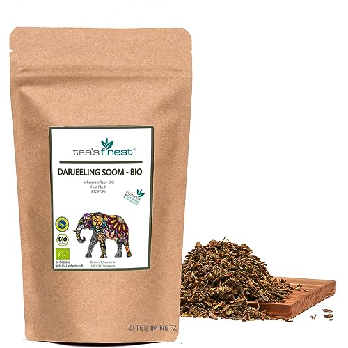 tea`s finest® Schwarzer Tee Darjeeling Plantage Soom FTGFOP1 First Flush - BIO (250 Gramm) von tea`s finest