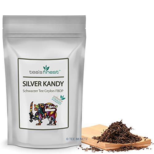 tea`s finest® Schwarzer Tee Silver Kandy Ceylon FBOP (100 Gramm) von tea`s finest