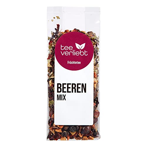 teeverliebt Beeren-Mix Früchtetee, loser Früchtetee mit Brombeere, Himbeere und Erdbeere, Beeren-Tee-Mischung, 100 g von teeverliebt