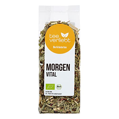 teeverliebt - Bio Kräutermischung Morgenvital 50g I loser Kräutertee für einen guten Start in den Tag I heiß & kalt ein Genuss I aus kontrolliert biologischem Anbau I 50 g von teeverliebt