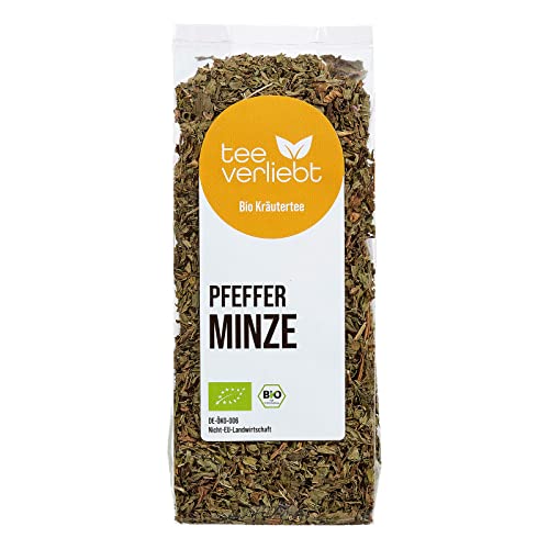 teeverliebt - Bio Pfefferminztee 50 g I Loser Kräutertee Pfefferminze Feinschnitt I Frische getrocknete Minze lose I erfrischend & wohltuend I aus kontrolliert biologischem Anbau I 50 g von teeverliebt