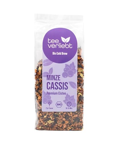 teeverliebt – Cassis Minze Bio Cold Brew | 100g | Premium Bio Eistee von teeverliebt