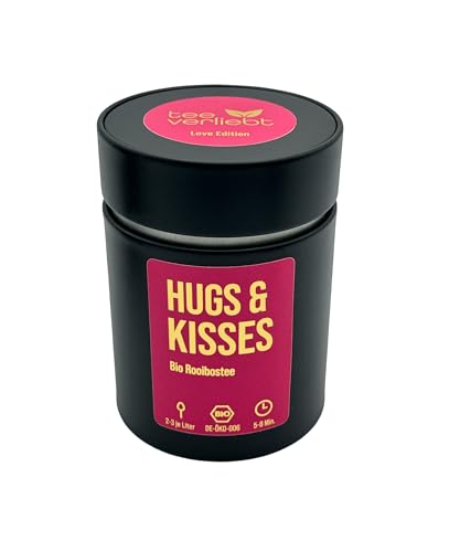 teeverliebt - Hugs & Kisses BIO Rooibos Tee mit Vanille Geschenkdose 80 g | Love Edition von teeverliebt