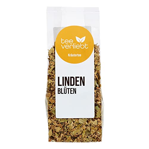 teeverliebt - Lindenblüten-Tee lose 50 g I natürlicher Tee aus den Blüten der Linde I geschätzt für seine wohltuende & wärmende Wirkung I Kräutertee koffeinfrei I Lindenblüten geschnitten 50g von teeverliebt