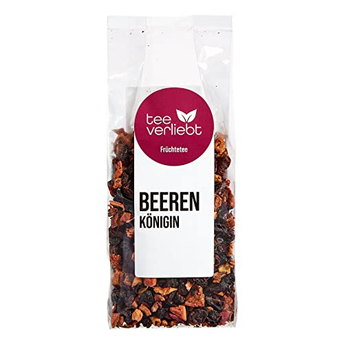 teeverliebt - Loser Früchtetee Beerenkönigin 200 g I Früchtetee lose I leckere Komposition der Tee-Mischung mit Himbeeren Erdbeeren Brombeeren I hochwertiger Tee lose 200g von teeverliebt