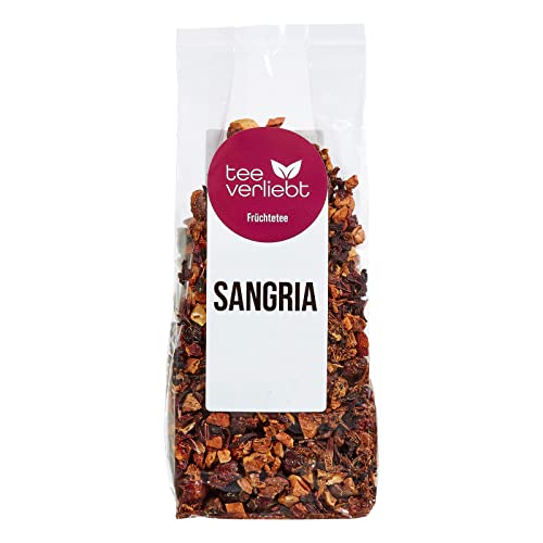 teeverliebt - Loser Früchtetee Sangria 200 g I Früchtetee lose I aromatisierte Tee-Mischung mit Orangen-Rum-Geschmack perfekt als Sangria-Grundlage I hochwertiger Tee lose 200g von teeverliebt