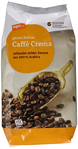 tegut... Café Crema ganze Bohne, Arabica Kaffee, 1 x 1kg von tegut…