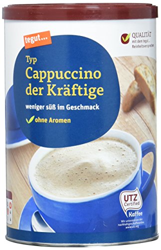 tegut... Cappuccino der Kräftige weniger süß, lösliches Getränkepulver, 1 x 200 g von tegut…