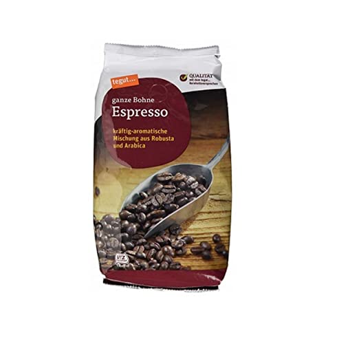 tegut... Espresso ganze Bohne, Arabica und Robusta, 1 x 1 kg von tegut…