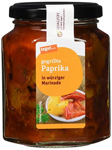 tegut... Gegrillt Paprika in würziger Marinade, 270g (Abtropfgewicht - 190g) von tegut…