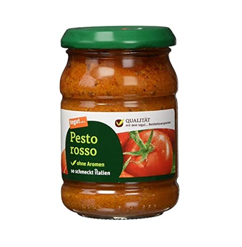 tegut... Pesto Rosso – Grana Padano Käse - aromatischer Geschmack - wiederverschließbar, 1 x 190 g von tegut…