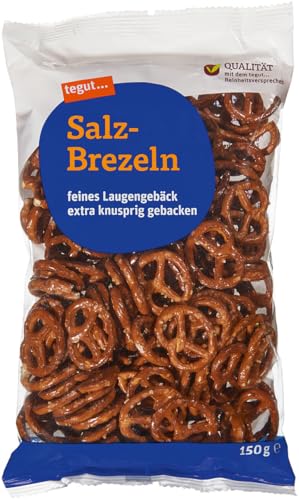 tegut... Salz-Brezeln - feines Laugengebäck - extra knusprig gebacken, 9er Pack (9 x 150 g) von tegut…