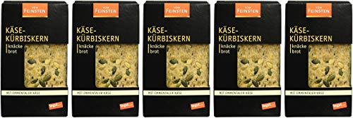 tegut... vom Feinsten Rustikales Knäckebrot Käse-Kürbiskern, 5er Pack (5 x 200 g) von tegut…