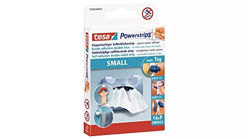 3 Packungen tesa Powerstrips Strips SMALL für max. 1kg, Packung mit insgesamt 42 Strips von tesa