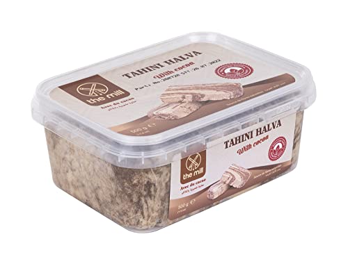 The Mill Halva mit Sesampaste (standard) 500 g PET - Natürliche Proteinquelle - Halal - Veganfreundlich - Natürlich verarbeitet - Ideal zum Frühstück und als Snack - Energiequelle (Kakao) von The Mill
