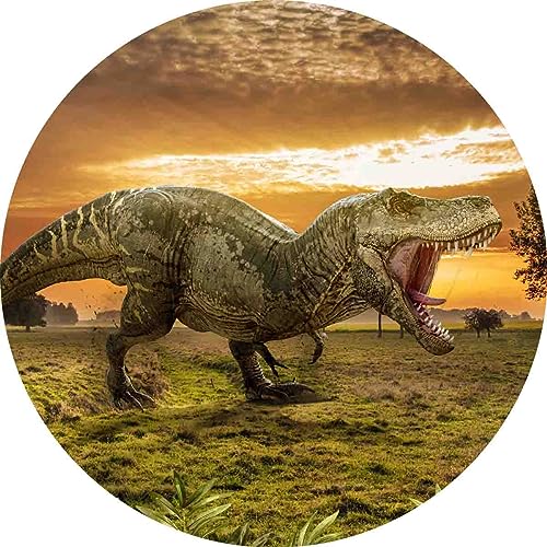 Essbarer Tortenaufleger Dinosaurier // Kuchendekoration T-Rex auf der Wiese // 20cm (Oblatenpapier) von tolle-tortenaufleger
