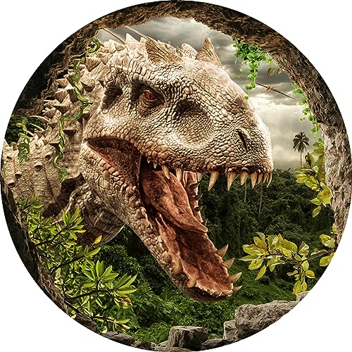 Essbarer Tortenaufleger Dinosaurier // Kuchendekoration Dinotorte Höhle // 20cm Durchmesser (Oblatenpapier) von tolle-tortenaufleger