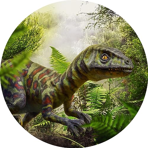 Essbarer Tortenaufleger Dinosaurier Raptor // Kuchendekoration Dino Urzeit // 20cm (Oblatenpapier) von tolle-tortenaufleger