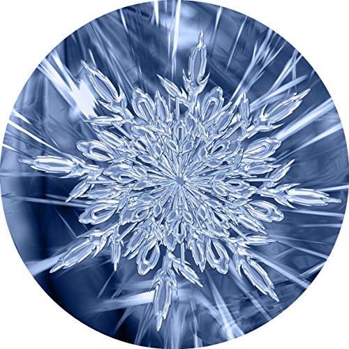 Essbarer Tortenaufleger Eiskristall, Schnee // Kuchendekoration Schneeflocke, Winter (Dunkelblau) // 20cm (Zuckerpapier) von tolle-tortenaufleger