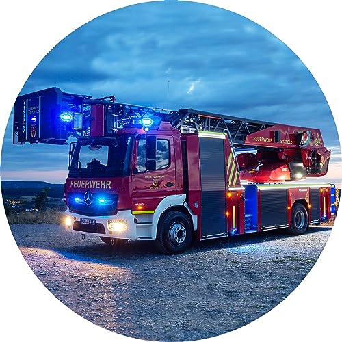 Essbarer Tortenaufleger Feuerwehr Truck // Kuchenaufleger Feuerwehr // 20cm (Oblatenpapier) von tolle-tortenaufleger