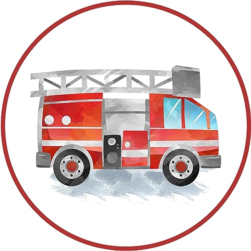 Essbarer Tortenaufleger Feuerwehrauto // Tortendekoration Feuerwehr // 20cm (Oblatenpapier) von tolle-tortenaufleger
