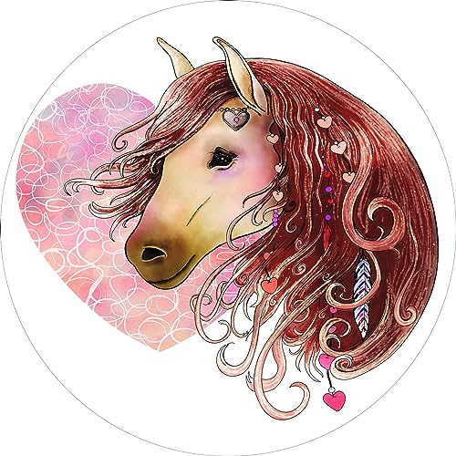 Essbarer Tortenaufleger Pferd mit rosa Herz // Kuchendekoration Pferde, Pferdegeburtstag // 20cm (Oblatenpapier) von tolle-tortenaufleger