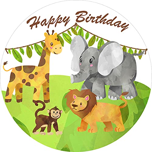 Essbarer Tortenaufleger Safari, Zoo, Dschungelparty // Kuchendekoration Zoo, Tiere // 20cm (Zuckerpapier) von Dttra