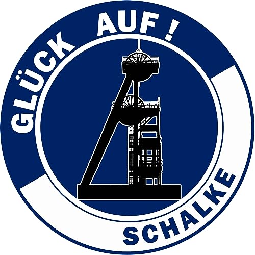 Essbarer Tortenaufleger Schalke "Glück Auf!" // Kuchendekoration Ruhrgebiet, Fußball // 20cm (Oblatenpapier) von tolle-tortenaufleger
