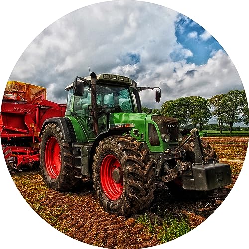 Essbarer Tortenaufleger Traktor auf Feld // Kuchendekoration Trecker, Bauernhof //20cm (Oblatenpapier) von tolle-tortenaufleger