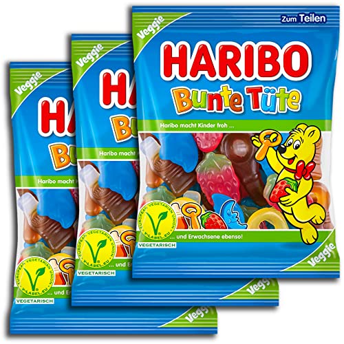 3 er Pack Haribo Bunte Tüte 3 x 175g Mischung aus Fruchtgummi von topDeal