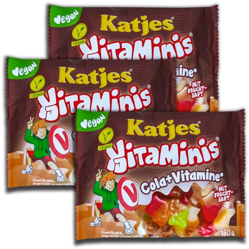 3 er Pack Katjes VitaMinis - Cola +Vitamine mit Fruchtsaft 3 x 160 g von topDeal