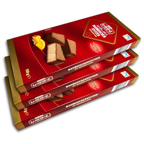 3 er Pack Lambertz Baumkuchenspitzen mit Orangen Likör in Vollmilchschokolade 3 x 150 g von topDeal