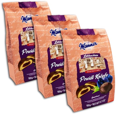 3 er Pack Manner Lebkuchen Powidl Knöpfe Zartbitter 3 x 180g von topDeal