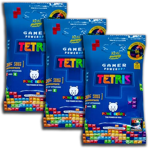 3 er Pack Powerbeärs Gamer PowerUp Tetris 3 x 50g Fruchtgummi mit Vitamin C. Glutenfrei und Laktosefrei von topDeal