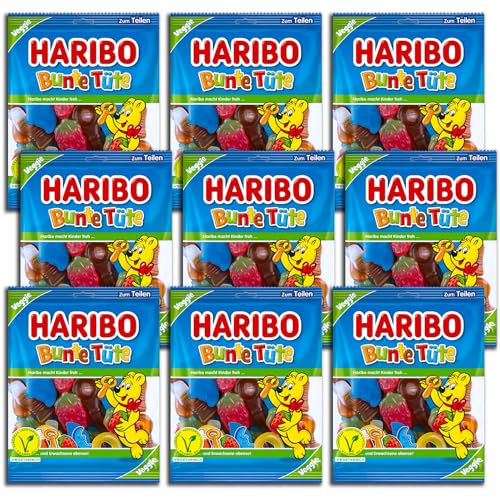 9 er Set Haribo Bunte Tüte veggie 9 x 175g von topDeal