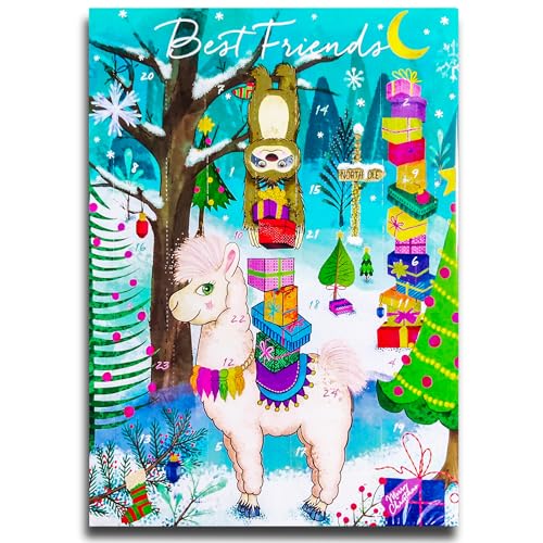 Lama Best Friends Adventskalender mit Schokolade, Schoko Weihnachts Kalender von Axppin