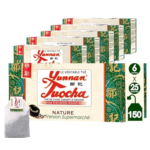 Yunnan Tuocha Zouji Natürlicher Tuocha Tee - 150 Teebeutel (6er Pack x 25) - 300g - Tee aus China mit Garantierter Herkunft(Supermarkt-Version) von tuocha