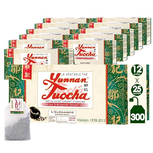 Yunnan Tuocha - Natur Tuocha Tee - 25 Einzelbeutel - 50g - 12er Pack - Tee aus China mit Herkunftsgarantie von tuocha