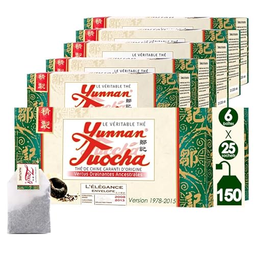 Yunnan Tuocha Zouji Natürlicher Tuocha Tee - 150 Teebeutel (6er Pack x 25) - 300g - Tee aus China mit Garantierter Herkunft(Version 1978-2015) von tuocha