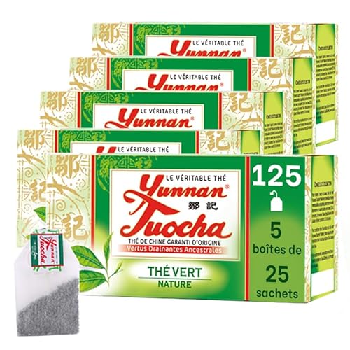 Yunnan Tuocha Zouji Grüner Naturtee - 125 Teebeutel (5er Pack x 25) - 250g - Tee aus China mit Garantierter Herkunft von tuocha