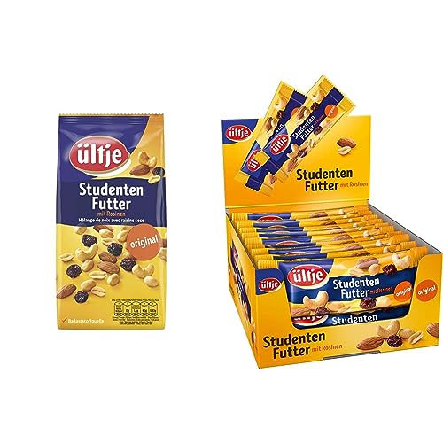 ültje Studentenfutter, original, 1kg & Studentenfutter, original, Riegelbeutel, 20 x 50 g | 20 Stück (1er Pack) von ültje