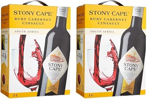 Stony Cape Ruby Cabernet-Cinsault Südafrika trocken Bag-in-Box (1 x 3 l) (Packung mit 2) von uiuwoo