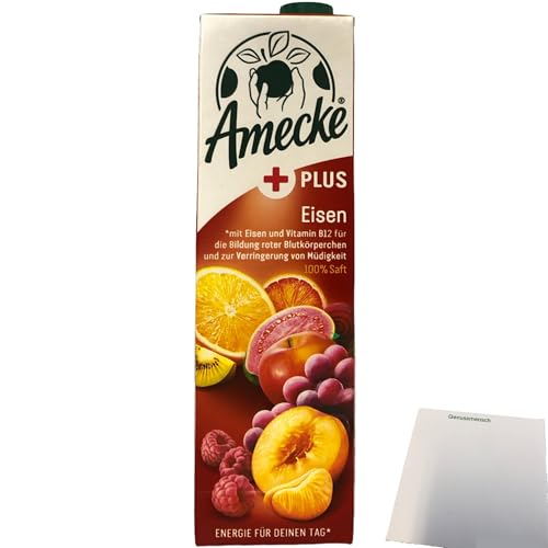 Amecke Mehrfruchtsaft 100% Saft + Eisen (1 Liter Packung) + usy Block von usy