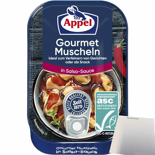 Appel Gourmet Muscheln in Salsa-Sauce (100g Dose) + usy Block von usy