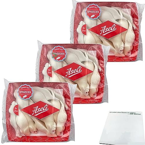 Aseli Riesenmäuse große Schaumzuckermäuse 3er Pack (3x155g Packung) + usy Block von usy