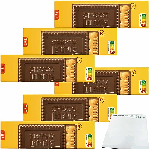 Bahlsen Leibniz Keks Choco Edelherb 6er Pack (6x125g Packung) + usy Block von usy