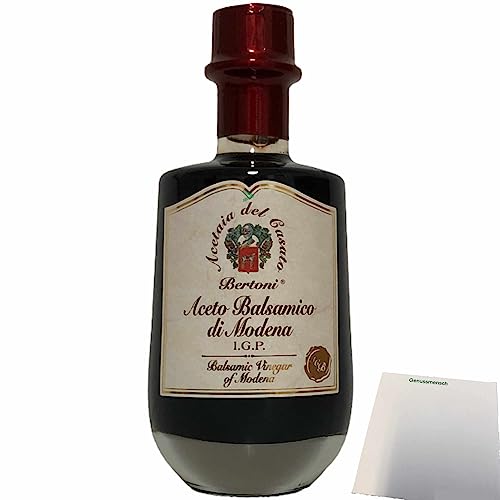 Bertoni Aceto Balsamico di Modena IGP Oro Gold 8 Jahre gereift (250 ml Karaffe) + usy Block von usy